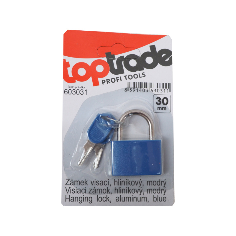 TOPTRADE zámok visiaci, modrý, 30 mm 1