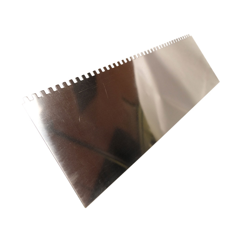 TOPTRADE hladítko nerezové, s drevenou rukoväťou, zub 6 mm, 500 x 130 mm, štandard 1