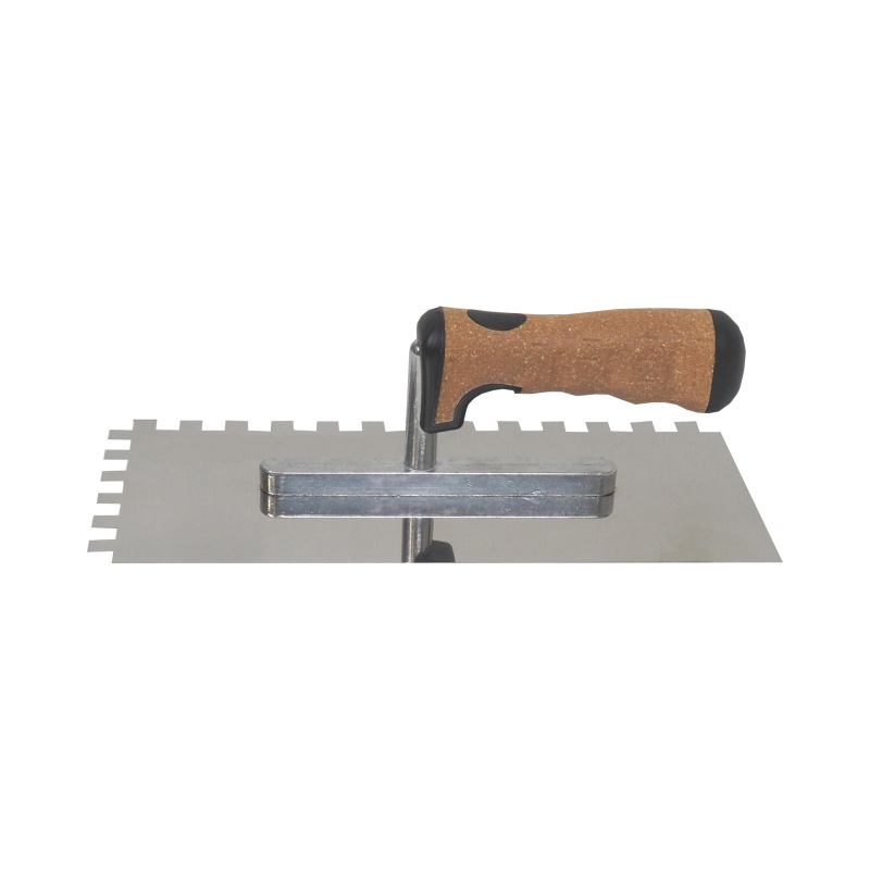 TOPTRADE hladítko nerezové, s EKO rukoväťou, zub 10 mm, 270 x 130 mm, profi 1