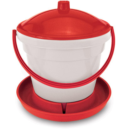 TOPTRADE napájačka plastová, vedrová, s plavákom, pre sliepky, 12 l