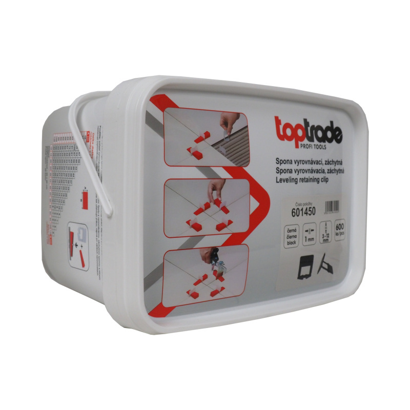 TOPTRADE spona vyrovnávacia, záchytná, hr. 1 mm, vyrovnávacia výška 3 - 12 mm / 600 ks 1