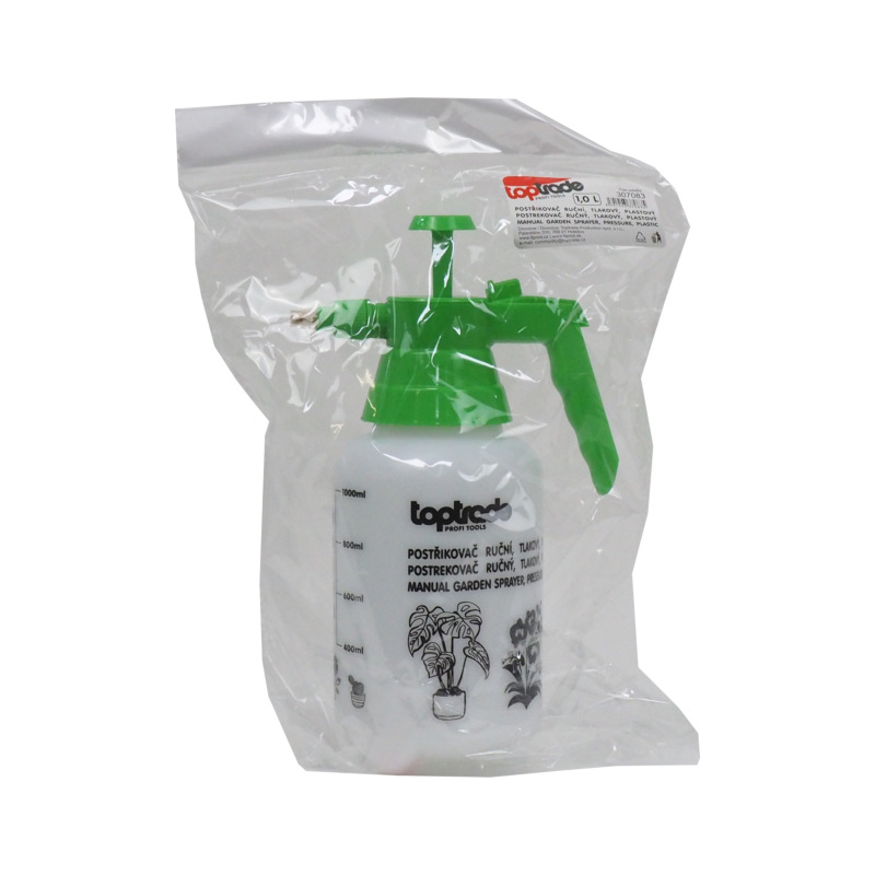 TOPTRADE postrekovač plastový, ručný, tlakový, 1,0 l 2