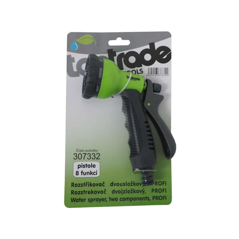 TOPTRADE rozstrekovač dvojzložkový, pištoľový, 8 funkcií, profi 1