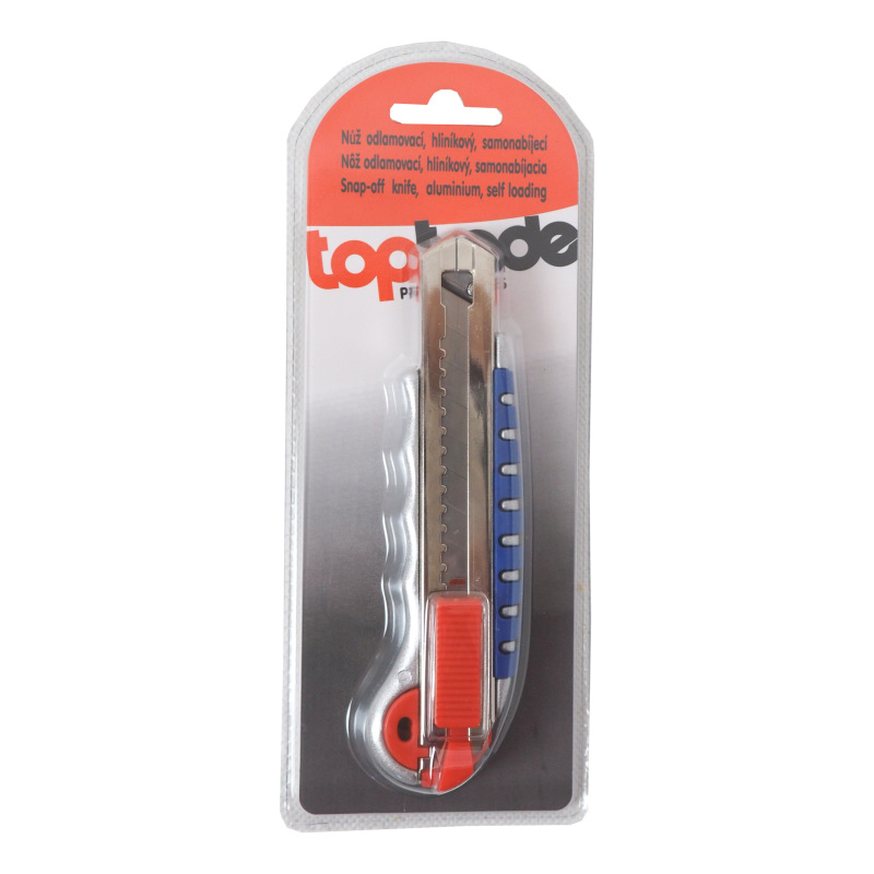 TOPTRADE nôž odlamovací, hliníkový, samonabíjací, blister,18 mm 1