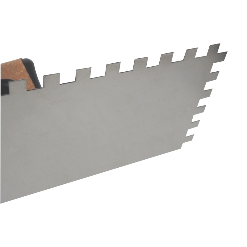 TOPTRADE hladítko nerezové, s EKO rukoväťou, zub 10 mm, 270 x 130 mm, profi 6