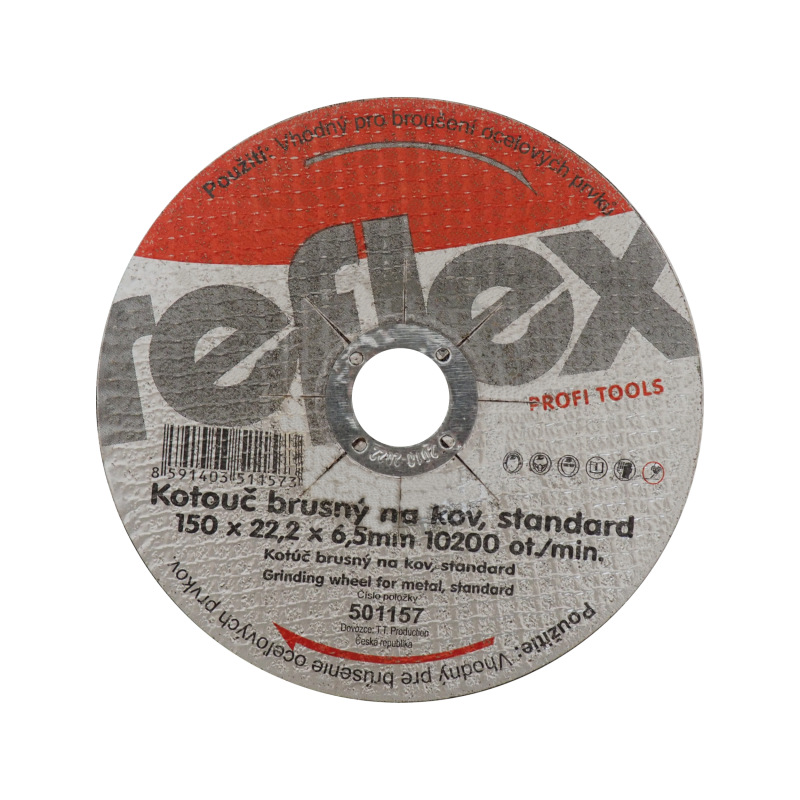 TOPTRADE kotúč brúsny, na kov, 150 x 22,2 x 6,5 mm, štandard