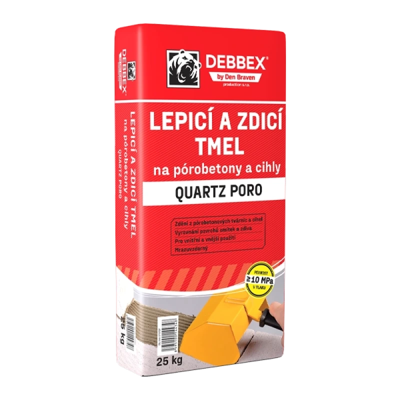 Lepiaci a murovací tmel na pórobetóny a tehly QUARTZ PORO 25 kg