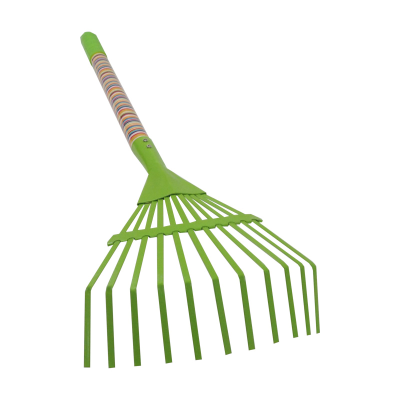 TOPTRADE náradie záhradné, detské, kovové - hrable 11 lamiel, dlhá násada, 74 cm 3