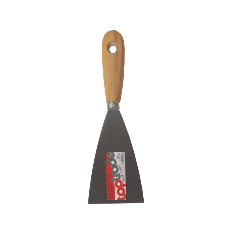 TOPTRADE špachtľa oceľová, s drevenou rukoväťou a náklepovým nitom, 70 mm, hobby 2
