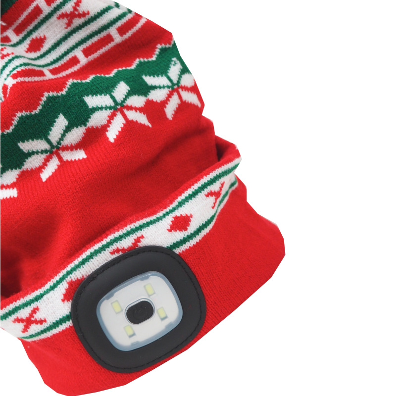 čiapka LED, X-mas, veľkosť L, s LED svetlom, červeno – zelená 4