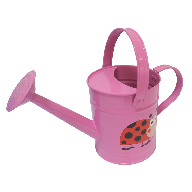 TOPTRADE náradie záhradné, detské - konva, kovová, ružová, 1,6 l