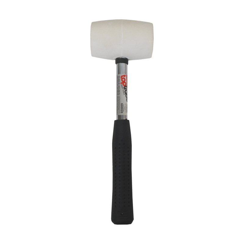 TOPTRADE kladivo gumené, biele, s kovovou rukoväťou, O 50 mm / 450 g profi 1