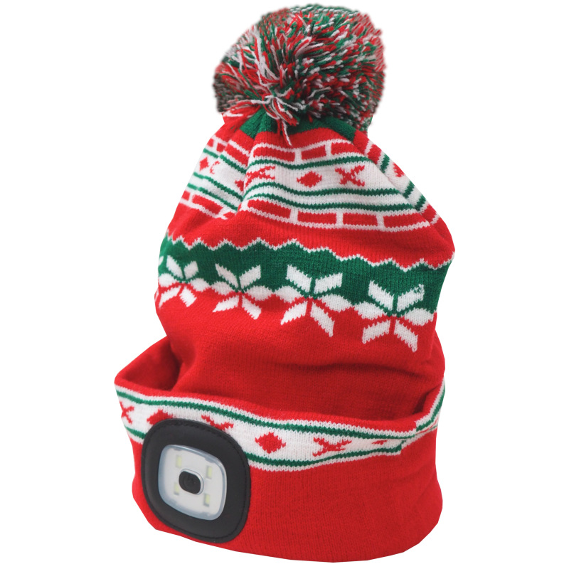 čiapka LED, X-mas, veľkosť L, s LED svetlom, červeno – zelená 3