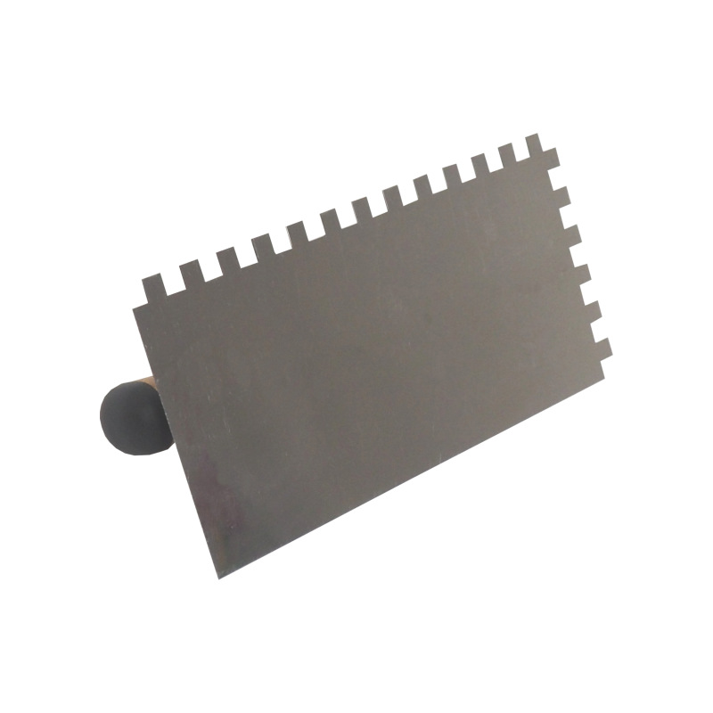 TOPTRADE hladítko nerezové, s EKO rukoväťou, zub 10 mm, 270 x 130 mm, profi 8