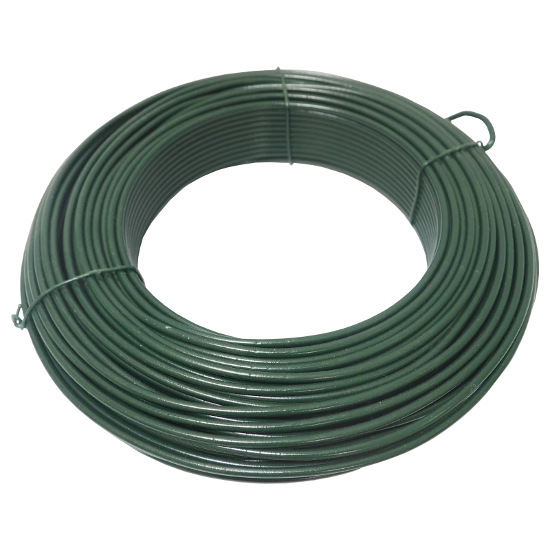 TOPTRADE drôt napínací, poplastovaný, zelený, O 3,4 mm / 26 m