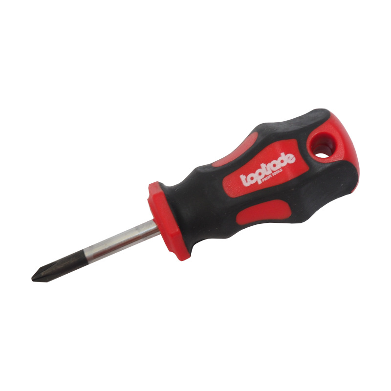 TOPTRADE skrutkovač krížový, krátky, magnetický, S2, 1 x 38 m