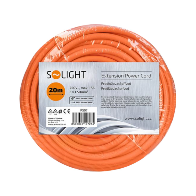 kábel predlžovací, oranžový, 20 m, ~ 250 V / 16 A 1