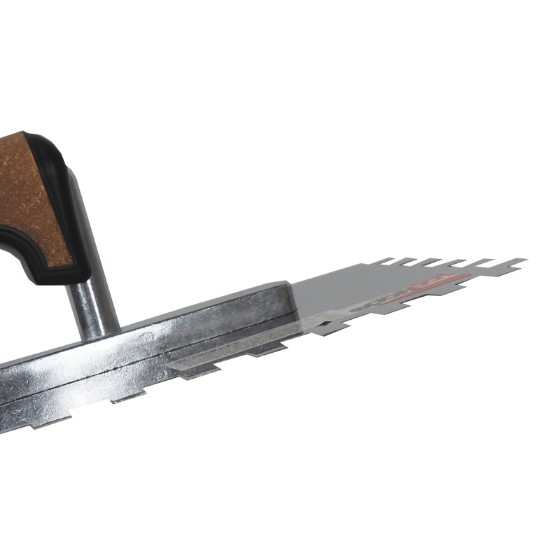 TOPTRADE hladítko nerezové, s EKO rukoväťou, zub 10 mm, 270 x 130 mm, profi 9