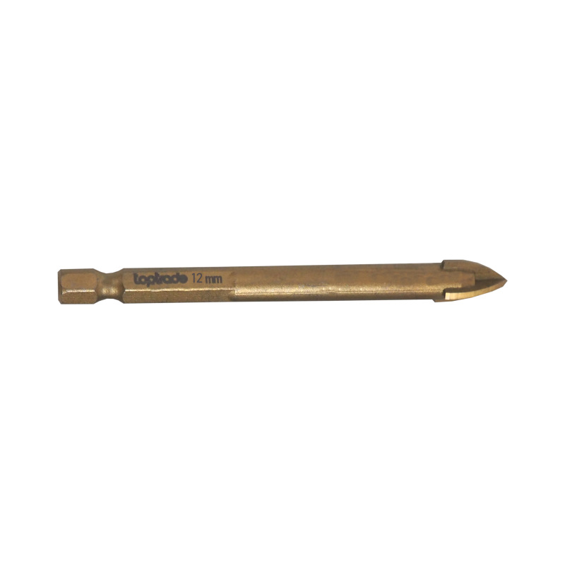 TOPTRADE vrták do skla, keramiky a dlažby, O 12 mm x 90 mm, stopka Hex