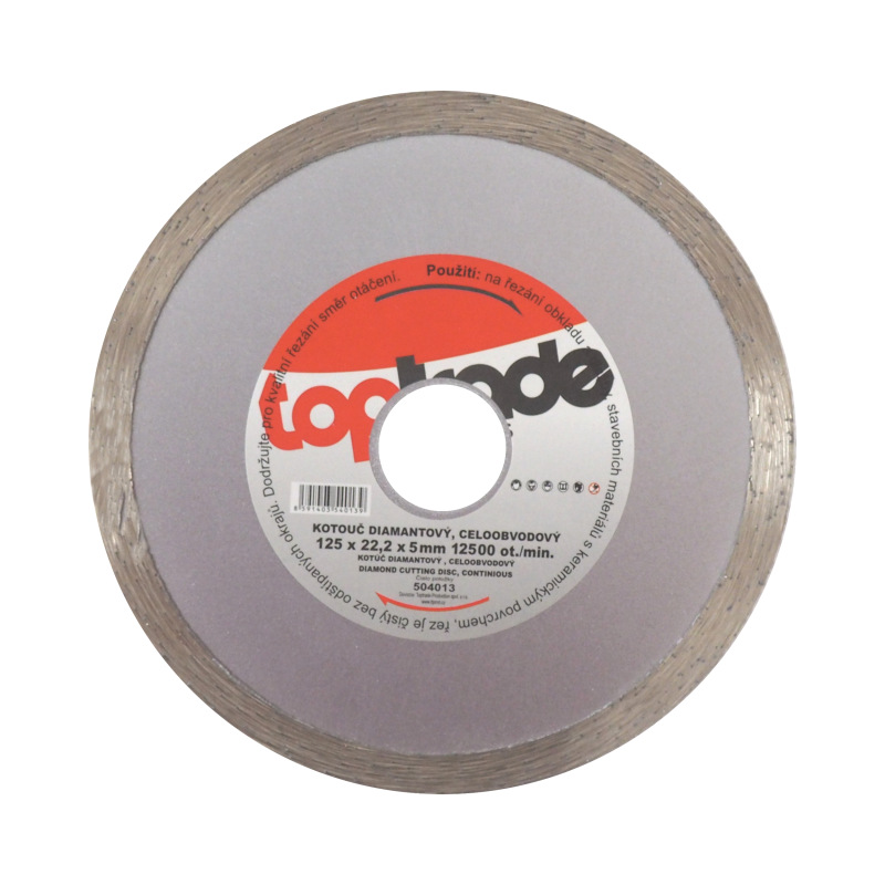 TOPTRADE kotúč diamantový, celoobvodový, 125 x 22.2 x 7 mm, štandard