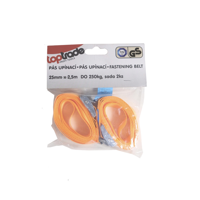 TOPTRADE pás upínaci, s prackou, súprava 2 ks, do 250 kg, 25 mm x 2,5 m 1