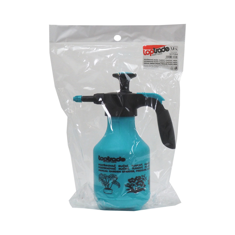 TOPTRADE postrekovač plastový, ručný, tlakový, profi, 1,5 l 1