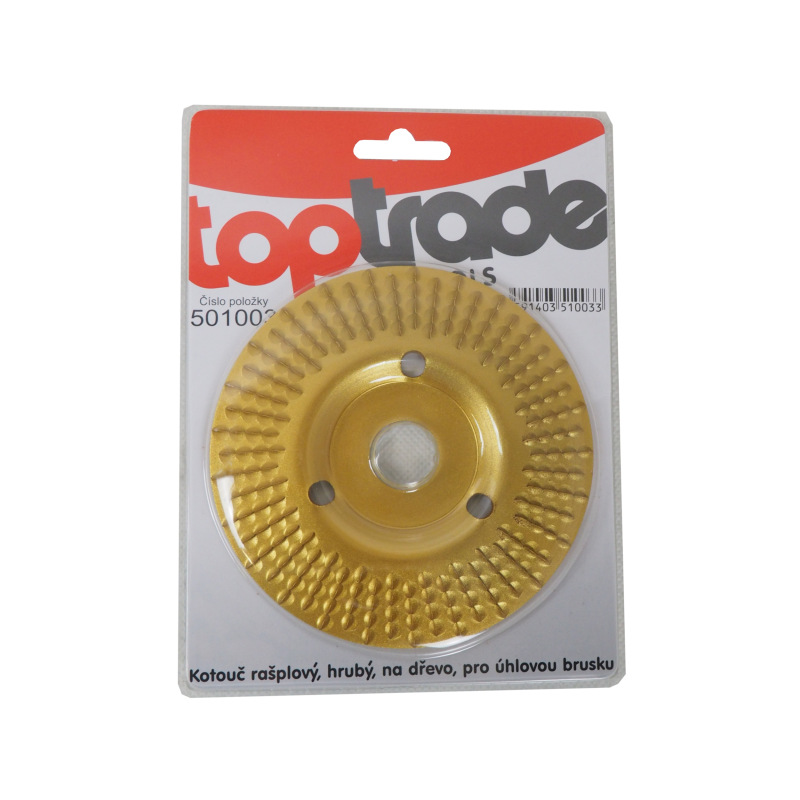 TOPTRADE kotúč rašplový, hrubý, na drevo, pre uhlovú brúsku, 125 x 22,23 x 3 mm 1