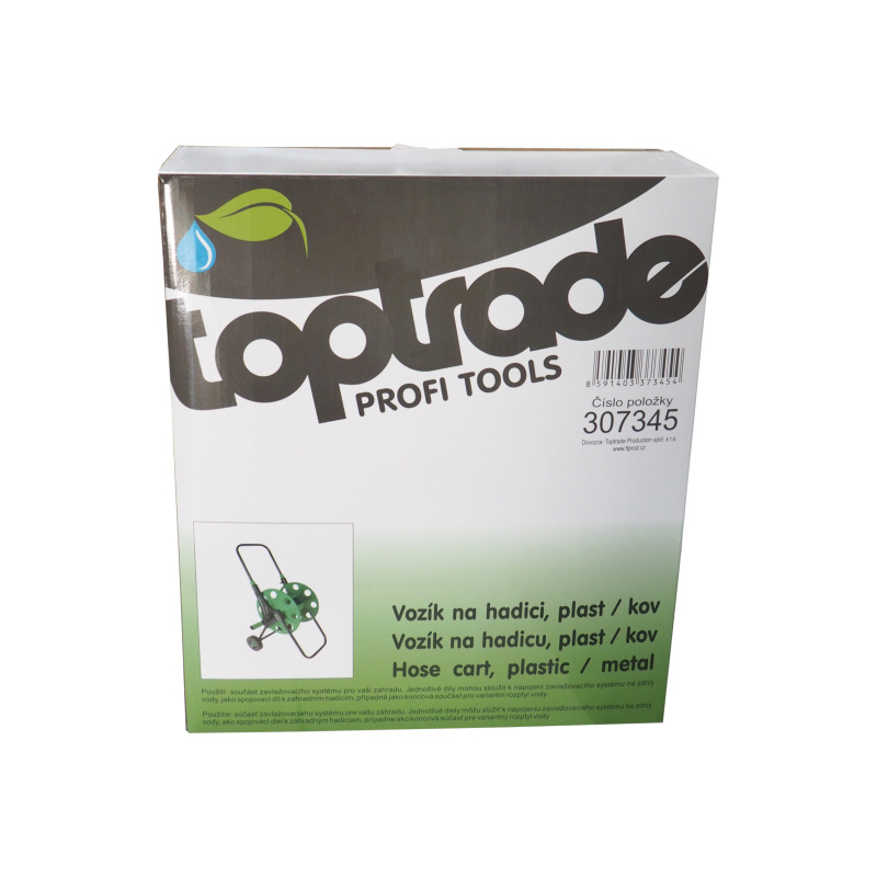 TOPTRADE vozík na hadicu, plast / kov 1