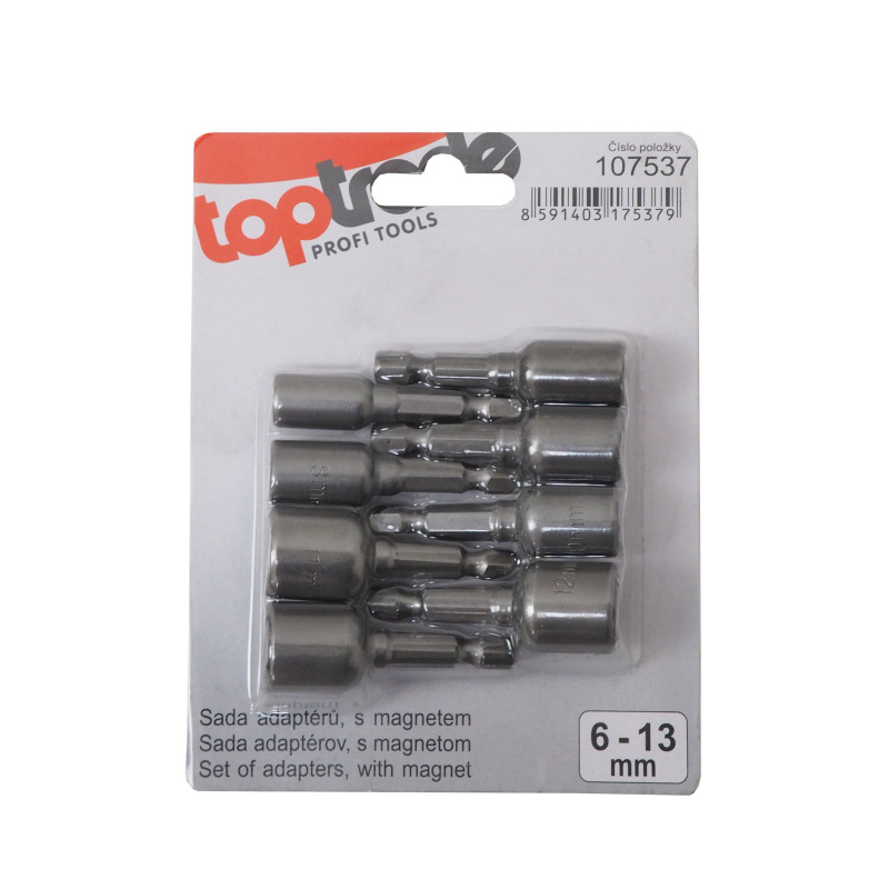 TOPTRADE sada adaptérov, s magnetom, 6 - 13 mm, 8 ks 1