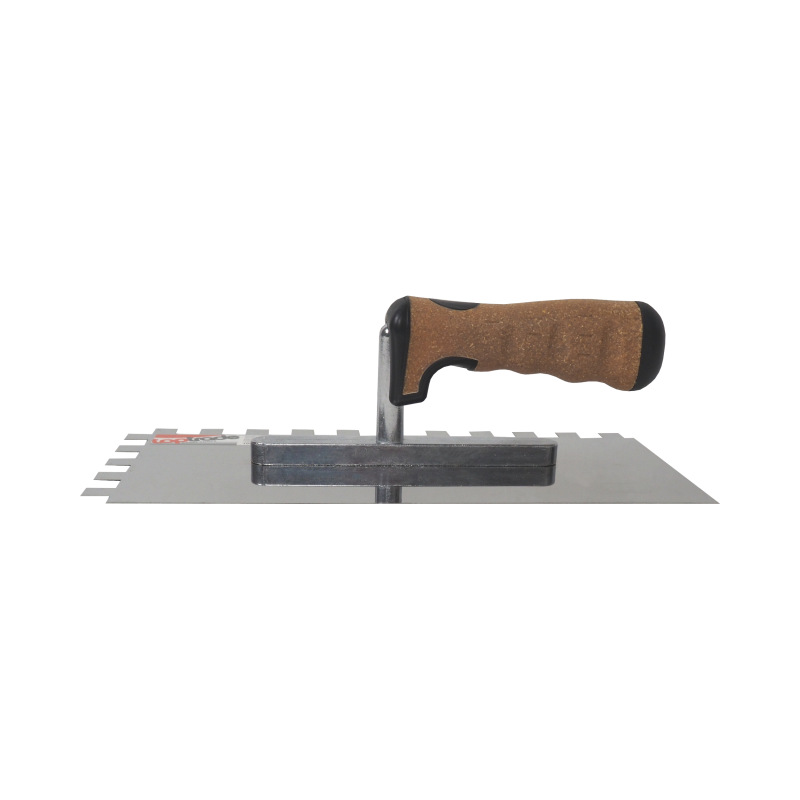 TOPTRADE hladítko nerezové, s EKO rukoväťou, zub 12 mm, 270 x 130 mm, profi 5