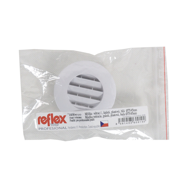 TOPTRADE mriežka vetracia, plastová, guľatá, O 75/45 mm 1