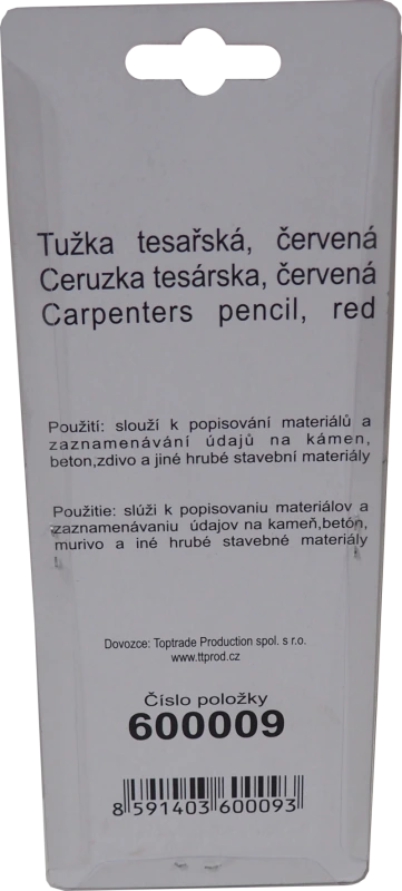ceruzka tesárska, červená, súprava 12 ks, 180 mm - BAZÁR - 1