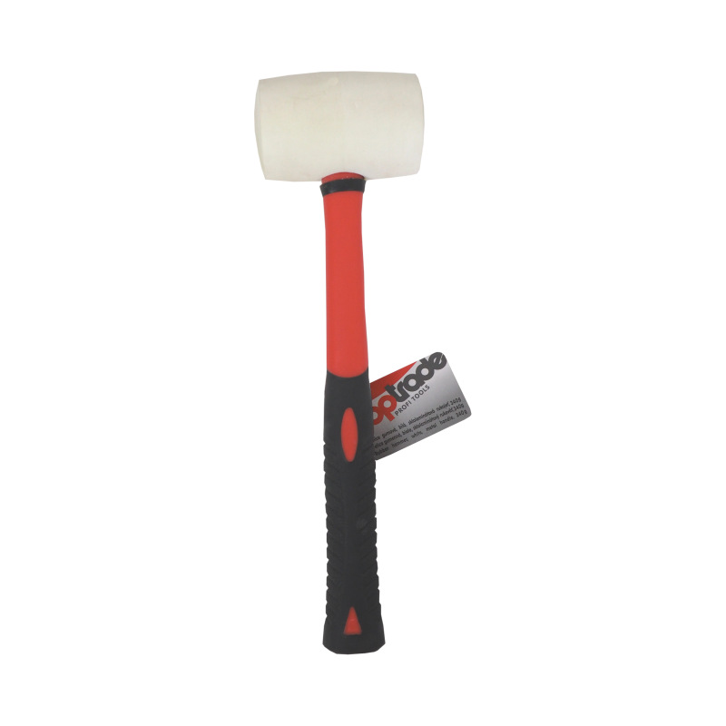 TOPTRADE kladivo gumené, biele, sa sklolaminátovou násadou, O 50 mm / 340 g, profi 1