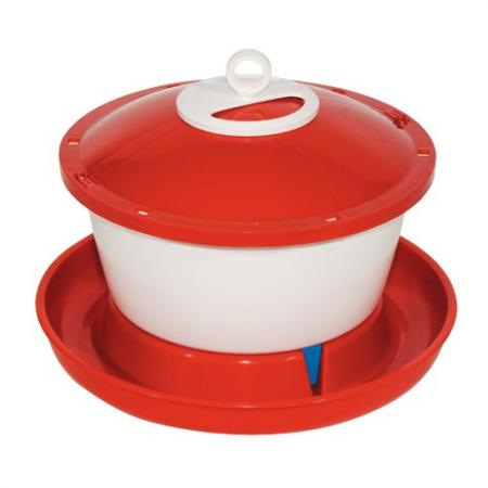 TOPTRADE napájačka plastová, vedrová, s plavákom, pre sliepky, 9 l