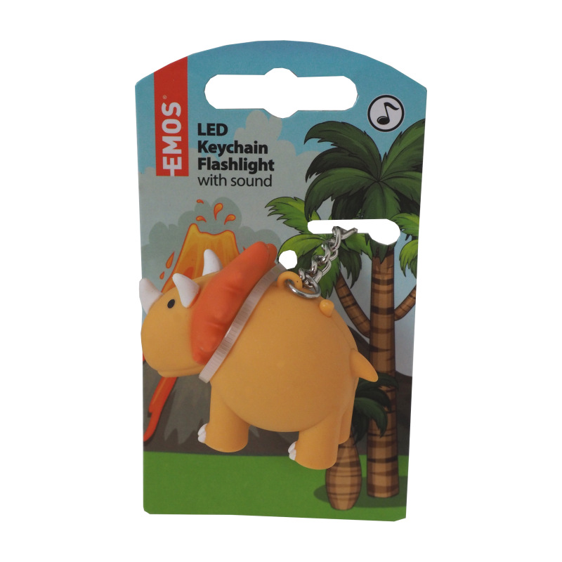 svietidlo plastové LED, prívesok Dinosaury, so zvukom, napájanie LR54 3x 1,5 V 4