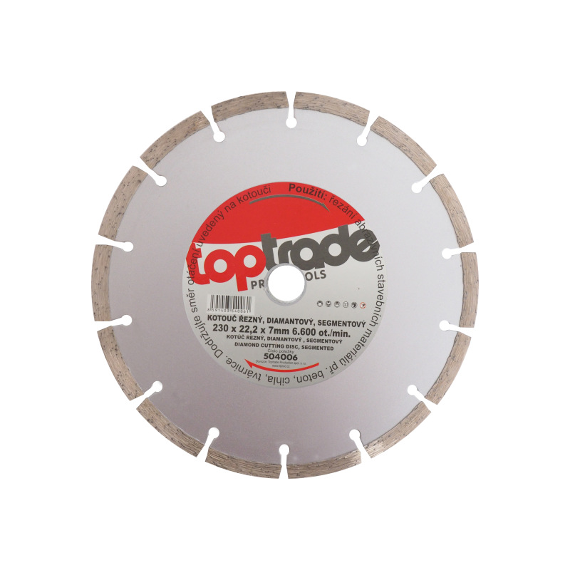 TOPTRADE kotúč diamantový, segmentový, 230 x 22.2 x 7 mm, štandard