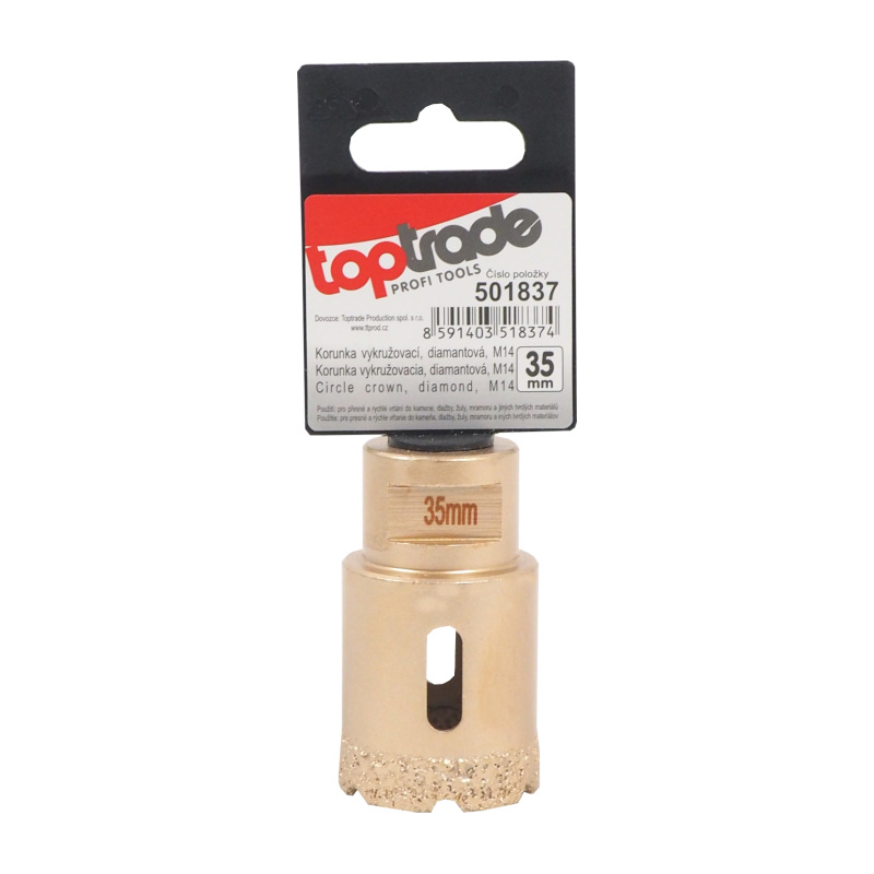 TOPTRADE korunka vykružovacia, diamantová, M14, O 35 mm 1