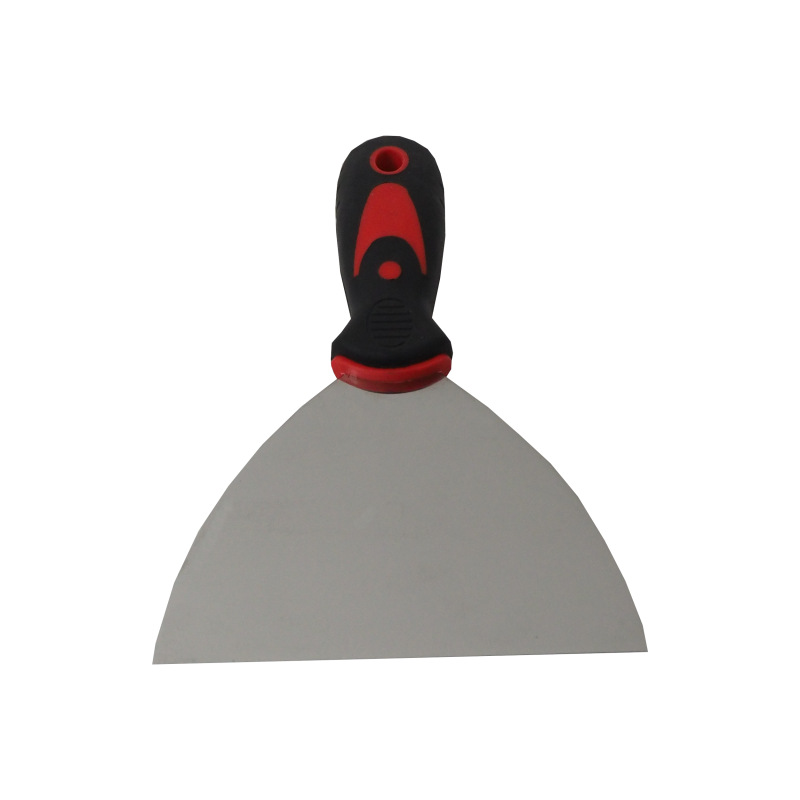 TOPTRADE špachtľa nerezová, s gumenou, ergonomickou rukoväťou, 150 mm, profi