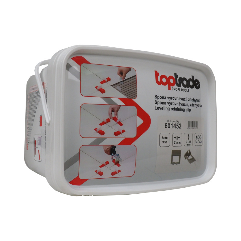 TOPTRADE spona vyrovnávacia, záchytná, hr. 2 mm, vyrovnávacia výška 3 - 12 mm / 600 ks 1