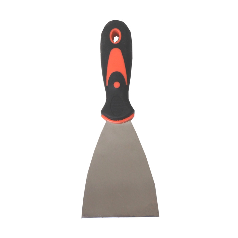 TOPTRADE špachtľa nerezová, s gumenou, ergonomickou rukoväťou, 75 mm, profi