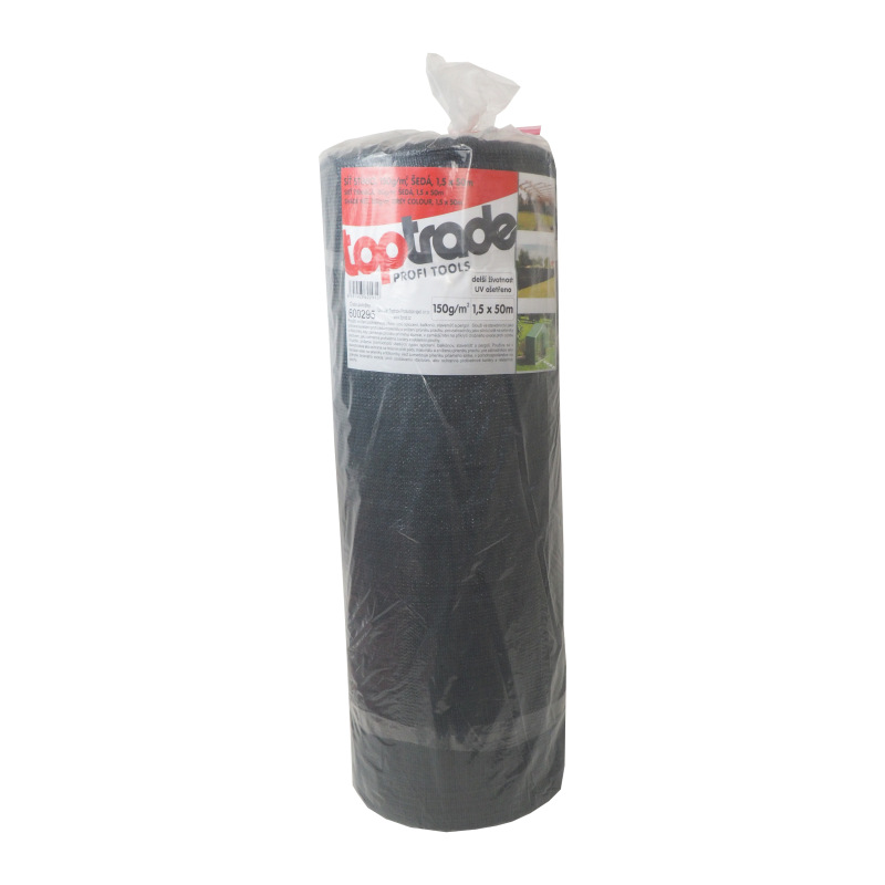 TOPTRADE sieť tieniaca, sivá, 1,5 x 50 m, 150 g / m2 1