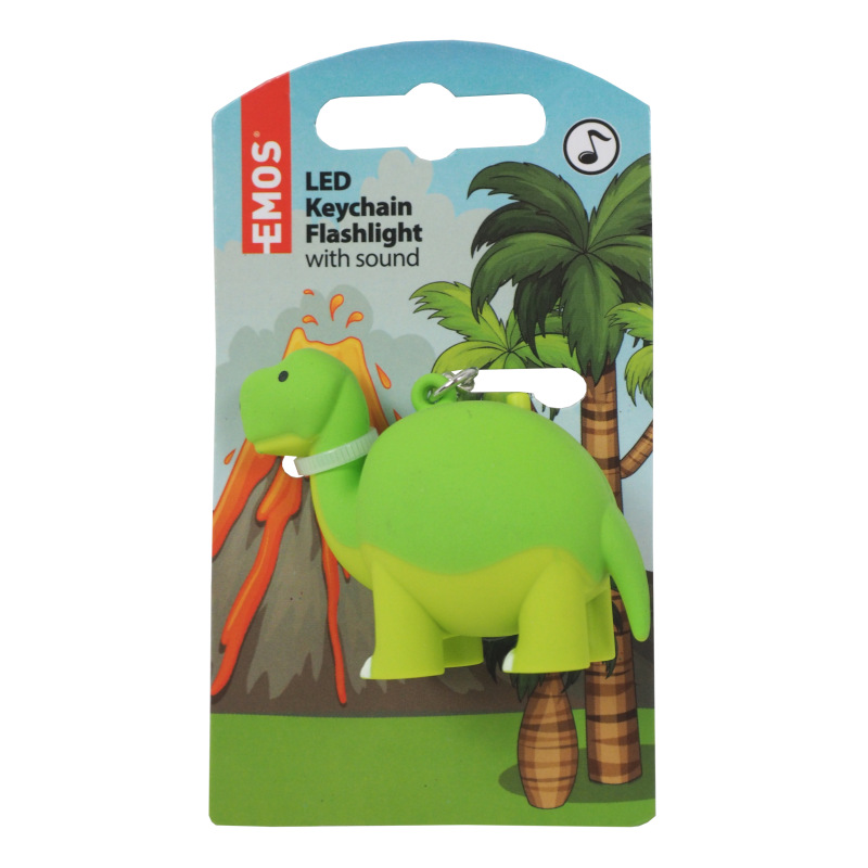 svietidlo plastové LED, prívesok Dinosaury, so zvukom, napájanie LR54 3x 1,5 V 1