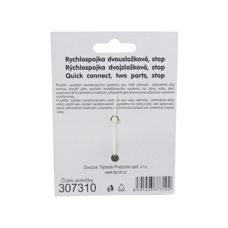 TOPTRADE rýchlospojka dvojzložková, stop, 1/2" 3