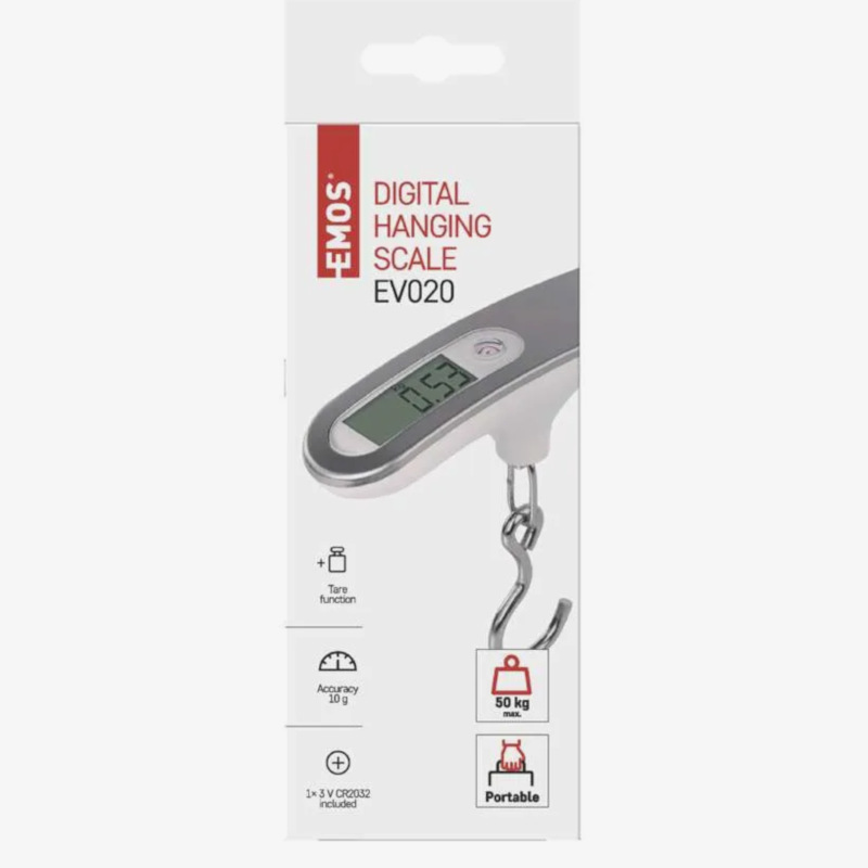 váha závesná digitálna, PT-506, strieborná, max.50 kg, CR2032 1x, 3 V 7