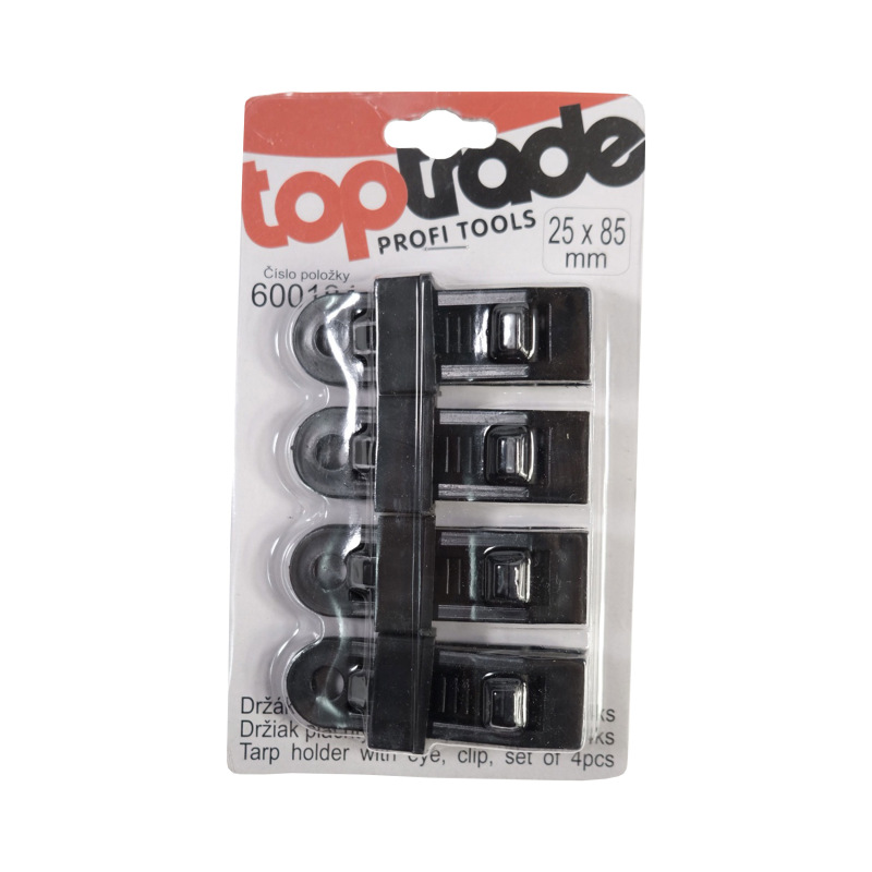 TOPTRADE držiak plachty s okom, klipsňa, sada 4ks 1