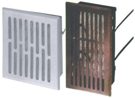TOPTRADE mriežka vetracia,kovová,hnedá,so sieťkou,225x155/210x140mm,vývod 200x130mm