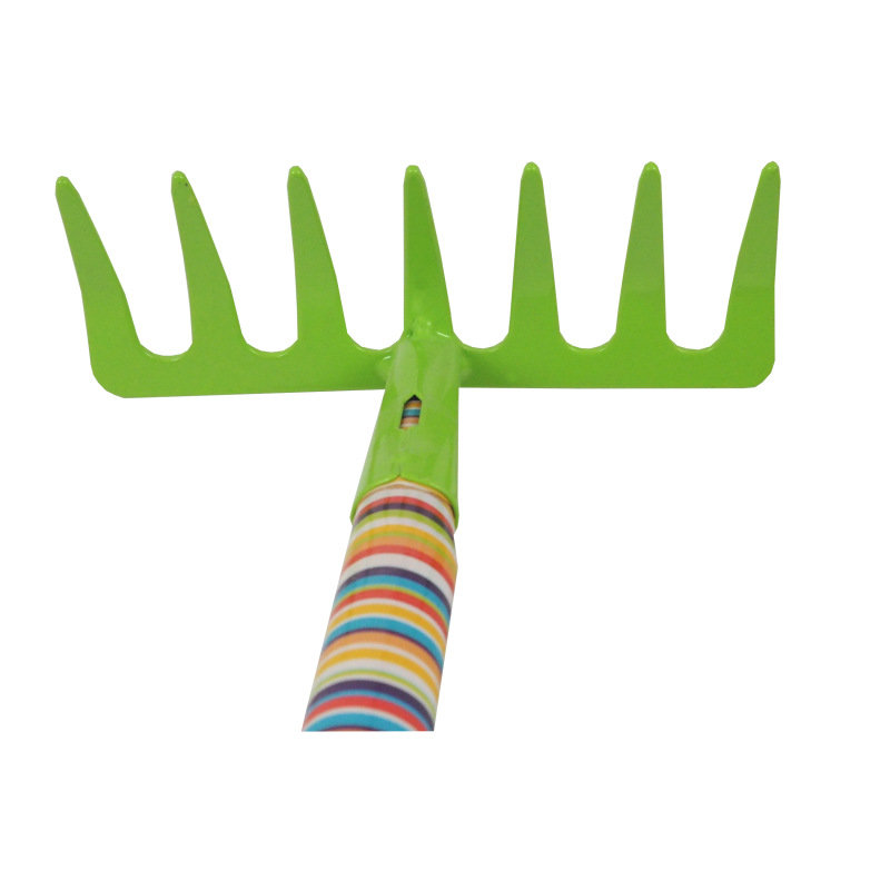 TOPTRADE náradie záhradné, detské, kovové - hrable 7 zubov, dlhá násada, 63 cm 6