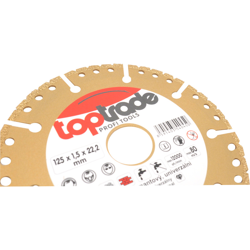 TOPTRADE kotúč diamantový, univerzálny, 125 x 1,5 x 22,2 mm 4