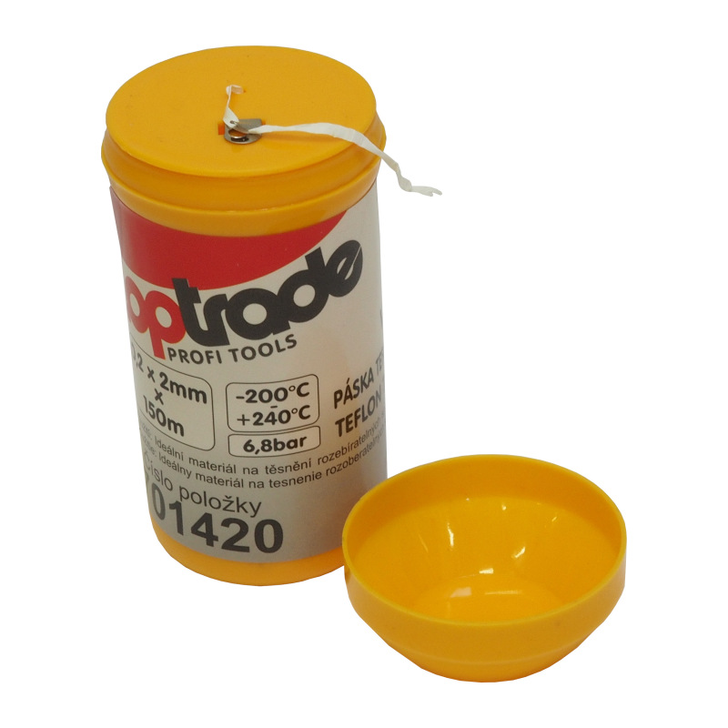 TOPTRADE páska teflónová, v plastovom puzdre, 0,2 x 2 mm / 150 m