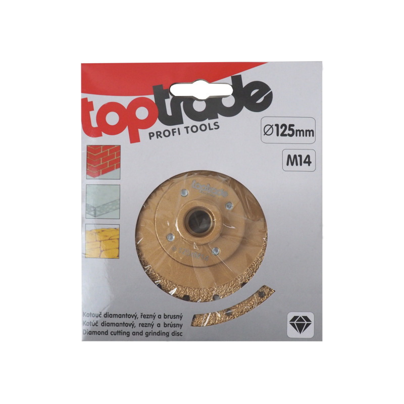 TOPTRADE kotúč diamantový, rezný a brúsny, M14, O 125 mm 1